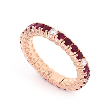 ZYDO Rose Gold Stretch Band with 1.25cts of Rubies and 0.22cts of Diamonds