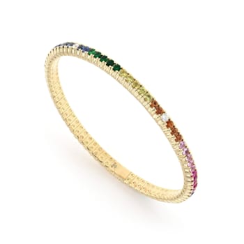 ZYDO Yellow Gold Stretch Tennis Bracelet, 3.27cts, Multicolored
Sapphires, Tsavorites and Diamonds