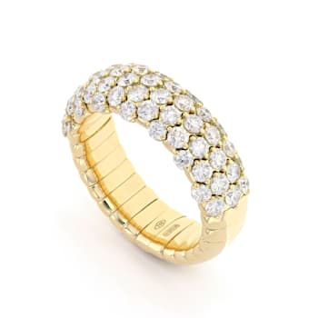 ZYDO Yellow Gold Stretch Dome Ring with 1.90cts of Diamonds