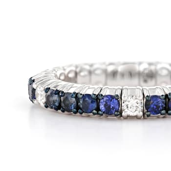 ZYDO White Gold Stretch Band with 1.30cts of Blue Sapphires and 0.22cts
of Diamonds