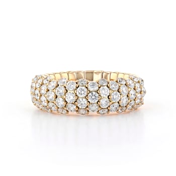 ZYDO Yellow Gold Stretch Dome Ring with 1.90cts of Diamonds