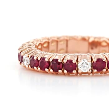 ZYDO Rose Gold Stretch Band with 1.25cts of Rubies and 0.22cts of Diamonds