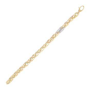 ALBERTO MILANI – VIA DELLA SPIGA 14K Yellow Gold Oval Diamond Rolo Link Bracelet