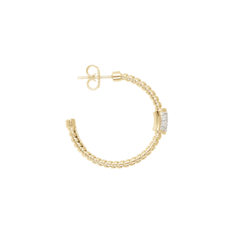 ALBERTO MILANI – PIAZZA MERCANTI 14K Yellow Gold Tubogas 2.35mm Diamond
Hoop 1 inch Earrings