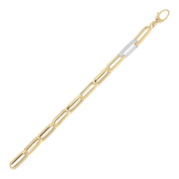 ALBERTO MILANI – VIA DELLA SPIGA, 14K Yellow Gold Polished Diamond
Elongated Link Bracelet