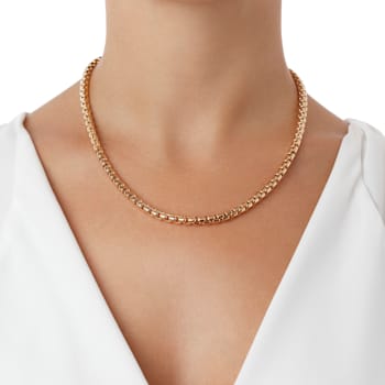ALBERTO MILANI – MILLENIA 14K Yellow Gold Diamond Cut Box Chain Necklace