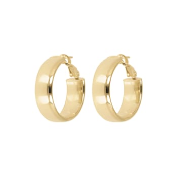 ALBERTO MILANI – MILLENIA 14K Yellow Gold Polished Round Hoop Earrings .75"