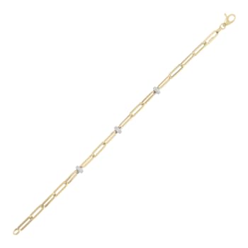 ALBERTO MILANI – VIA DELLA SPIGA 14K Yellow Gold Paperclip Link Bracelet
With Diamond Element