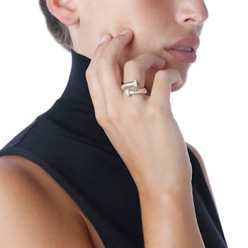 ALBERTO MILANI –PIAZZA MERCANTI, 14K YELLOW GOLD TUBOGAS CONTRARIE RING