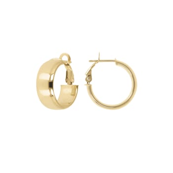 ALBERTO MILANI – MILLENIA 14K Yellow Gold Polished Round Hoop Earrings .50"