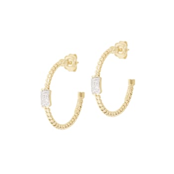 ALBERTO MILANI – PIAZZA MERCANTI 14K Yellow Gold Tubogas 2.35mm Diamond
Hoop 1 inch Earrings