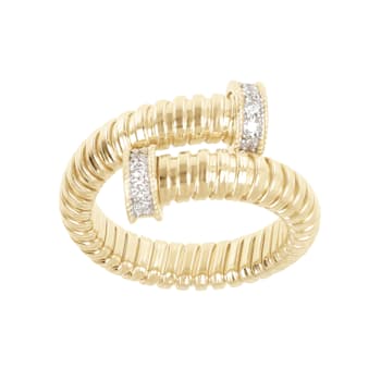 ALBERTO MILANI –PIAZZA MERCANTI, 14K YELLOW GOLD TUBOGAS CONTRARIE RING