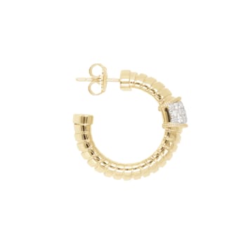 ALBERTO MILANI – PIAZZA MERCANTI, 14K YELLOW GOLD TUBOGAS WITH DIA. EARRINGS