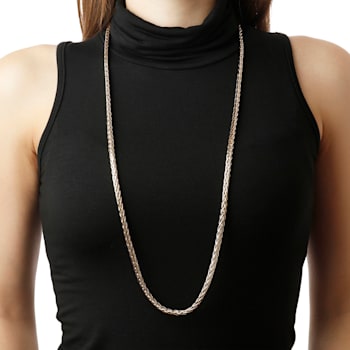 ALBERTO MILANI – MILLENIA 14K Yellow Gold Spiga Chanel 36 Inch Necklace