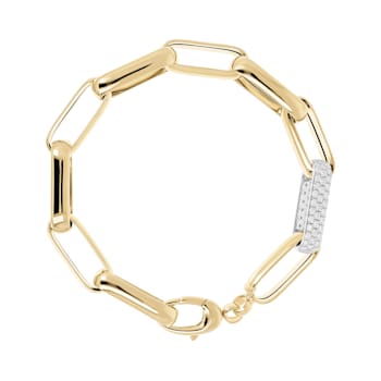 ALBERTO MILANI – VIA DELLA SPIGA, 14K Yellow Gold Polished Diamond
Elongated Link Bracelet