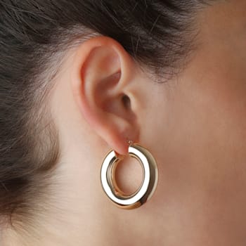 ALBERTO MILANI – MILLENIA, 14K Yellow Gold Polish Hoop Earrings