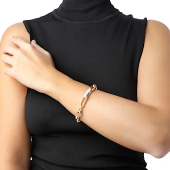 ALBERTO MILANI – VIA DELLA SPIGA, 14K Yellow Gold Polished Diamond
Elongated Link Bracelet