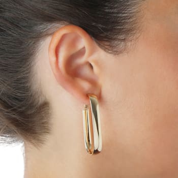 ALBERTO MILANI – MILLENIA 14K Yellow Gold Polished 1.5 inch Hoop Omega
Back Earrings