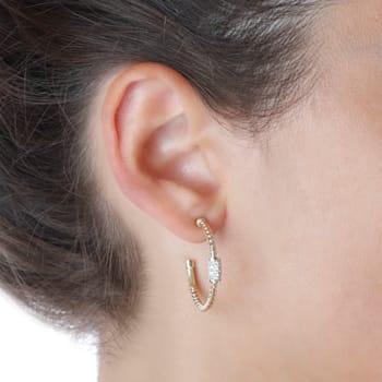 ALBERTO MILANI – PIAZZA MERCANTI 14K Yellow Gold Tubogas 2.35mm Diamond
Hoop 1 inch Earrings