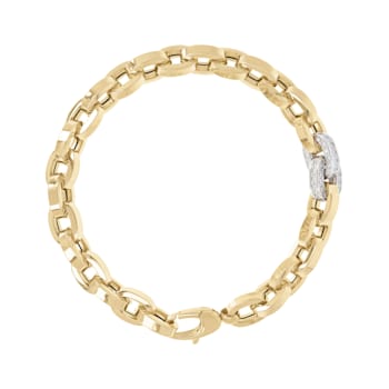 ALBERTO MILANI – VIA DELLA SPIGA 14K Yellow Gold Oval Diamond Rolo Link Bracelet