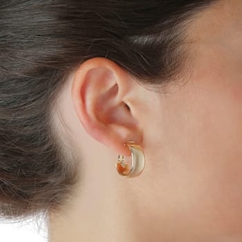 ALBERTO MILANI – MILLENIA 14K Yellow Gold Polished Round Hoop Earrings .50"