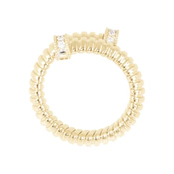 ALBERTO MILANI –PIAZZA MERCANTI, 14K YELLOW GOLD TUBOGAS CONTRARIE RING