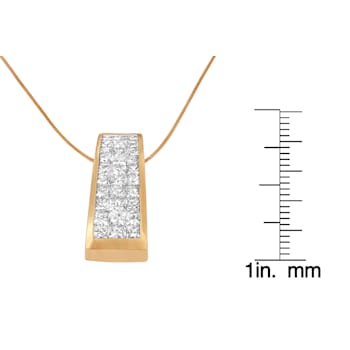 14K Yellow Gold Princess-Cut Diamond Pillar Pendant w\chain(1 5/8ctw,
H-I Color, SI1-SI2 Clarity)