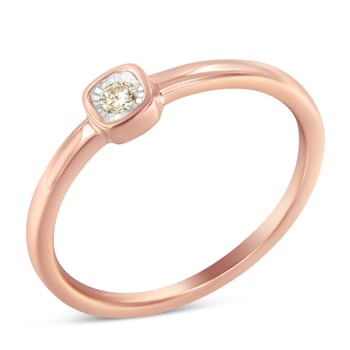 14K Rose Gold Over Sterling Silver 1/20 Carat Diamond Promise Ring (J-K
Color, I1-I2 Clarity)