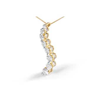 14k Yellow Gold 3.0ctw Mixed Cut Diamond Journey 18" Pendant With
Chain(I-J Color, I2-I3 Clarity)