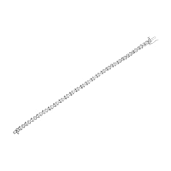Sterling Silver 1.0ctw Brilliant Round-Cut Diamond "X" Link Bracelet