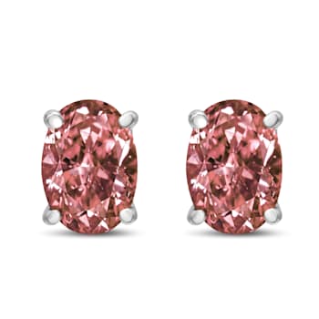14K White Gold 1/2 Cttw Lab Grown Pink Oval 4 Prong Set Classic Diamond
Solitaire Stud Earrings