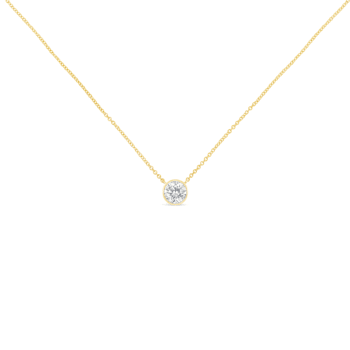 10K Yellow Gold 1/5ct Diamond Modern Bezel-Set Solitaire Necklace (H-I
Color, SI2-I1 Clarity)