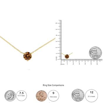 14K Yellow Gold 1/2ct Lab Grown Yellow Diamond Solitaire Necklace
(Yellow Color, VS2-SI1 Clarity)