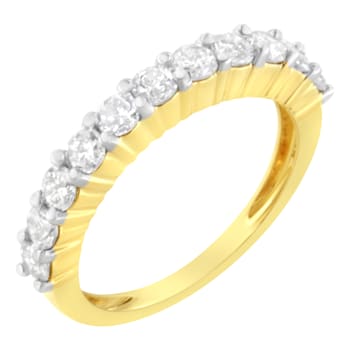 10K Yellow Gold IGI Certified 1.0ctw Diamond Band Ring (J-K Color, I1-I2 Clarity)