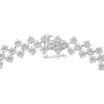 Sterling Silver 1.0ctw Miracle-Set Round Diamond "Zig Zag"
Link Bracelet