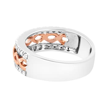 10K White and Rose Gold 1/3ctw Diamond Infinity Ribbon Band Ring (I-J
Color, I1-I2 Clarity)