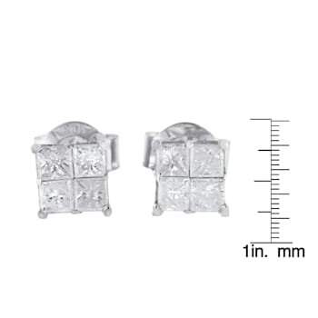 0.60ctw Diamond 10K White Gold Stud Earrings