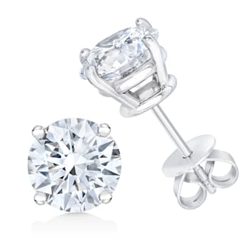 14K White Gold IGI Certified  1/2ctw Lab Grown Round-Cut Diamond Classic
Solitaire Stud Earrings
