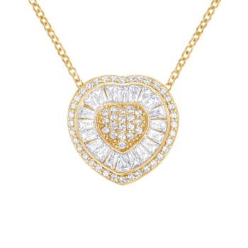10K Yellow Gold Diamond Heart Pendant w\chain(1/2ctw, H-I Color, I1-I2 Clarity)