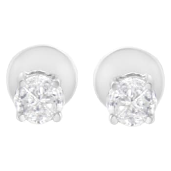 14K White Gold 1/2ctw Diamond Solitaire Stud Earrings