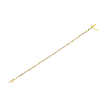 14K Yellow Gold 4.0ctw Round Diamond Prong Set Classic Tennis Bracelet