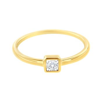 14K Yellow Gold Over Sterling Silver 1/20ctw Miracle Set Diamond Ring
(J-K Color, I1-I2 Clarity)