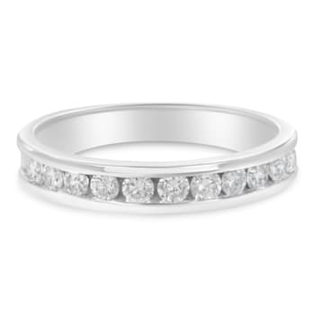 18K White Gold IGI Certified 1/2ctw Diamond Channel Set Eternity
Band(H-I Color, I1-I2 Clarity)