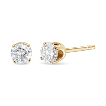 14K Yellow Gold 1/2 Cttw Round-Cut Diamond Solitaire Stud Earrings (O-P
Color, SI2-I1 Clarity)