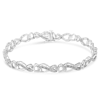 Sterling Silver 1/5ct. TDW Diamond Infinity Link Bracelet (H-I, I2-I3) - 7"