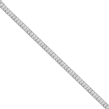 14K White Gold 3.0ctw Princess Cut Quad Invisible Set Tennis Bracelet