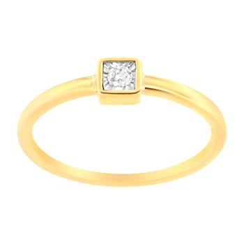 14K Yellow Gold Over Sterling Silver 1/20ctw Miracle Set Diamond Ring
(J-K Color, I1-I2 Clarity)