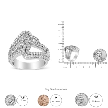14K White Gold 1 1/2ctw Diamond Open Double Heart Bypass Ring Band (H-I
Color, VS1-VS2 Clarity)