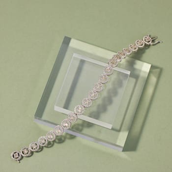 Sterling Silver 1/2ct TDW Diamond Tennis Link Bracelet (I-J,I3) - 7"