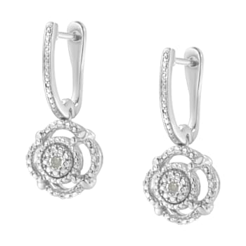 Sterling Silver Miracle-Set Diamond Accent Drop and Dangle Earrings